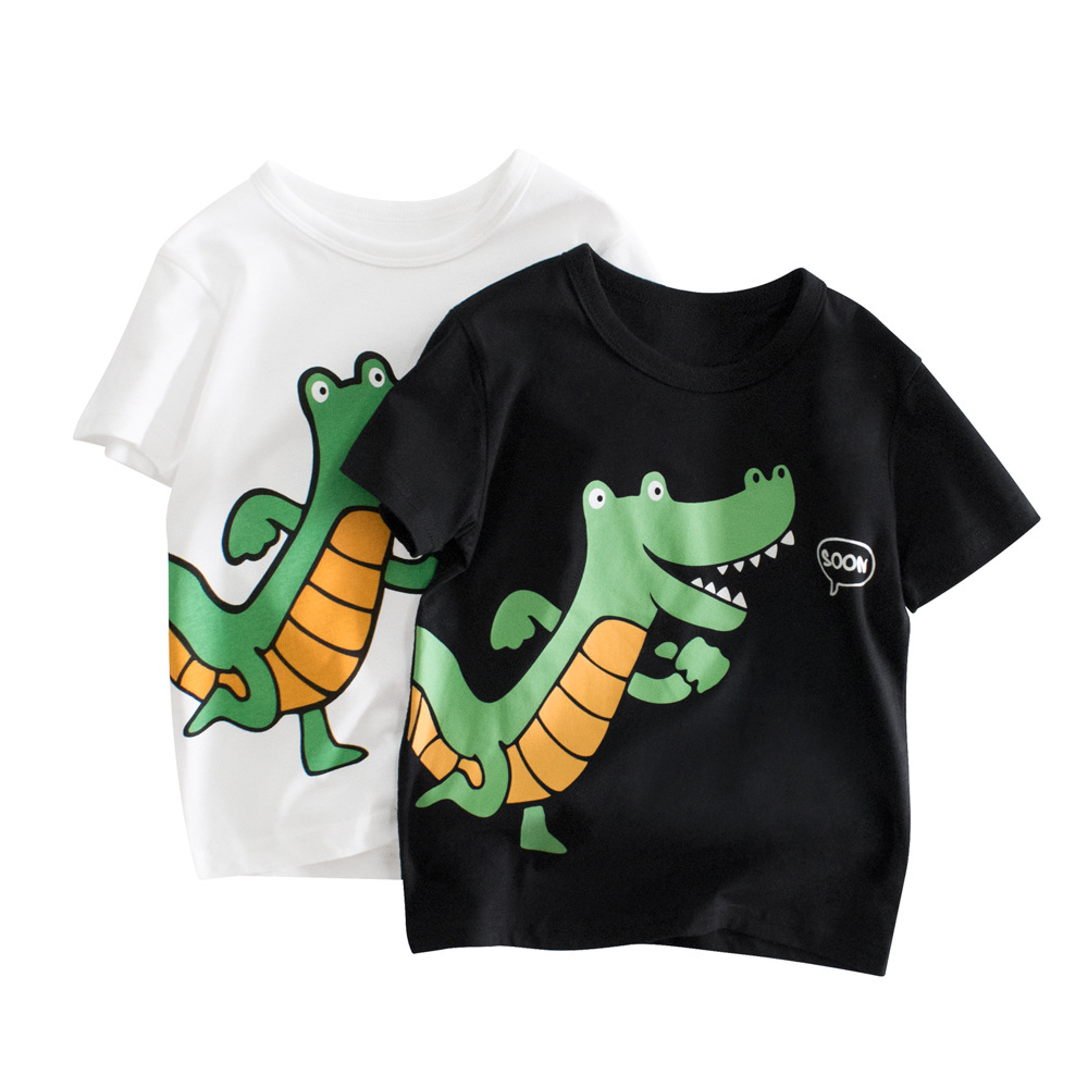 27kids niños verano nuevo estilo 2025 hombres y bebés camiseta manga corta dibujos animados versión coreana top ropa una pieza de pelo