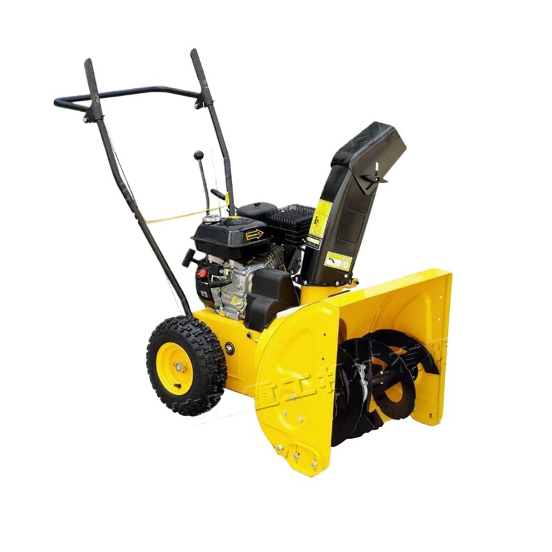 Máquina de eliminación de nieve de carretera de invierno de empuje manual pequeña máquina de lanzamiento de nieve de doble neumático propiedad residencial máquina de eliminación de nieve cuadrada