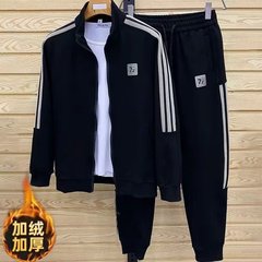 秋冬新款运动服套装男士潮流百搭三杠开衫卫衣休闲卫裤春装两件套