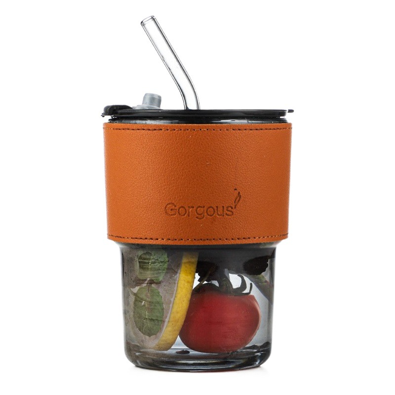High-Looking Straw Cup, Bamboo Cup, Home Office Glass Cup with Lid, Souvenir Cup, Coffee Cup Wholesale