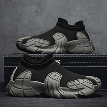 网面袜子鞋透气鞋休闲健步鞋一脚蹬机甲防滑运动鞋时尚潮流鞋跨境