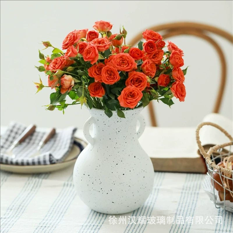 Новая стеклянная ваза ретро большой рот гостиная столешница украшения гидропонные розы лилии сушеные цветочные композиции оптом
