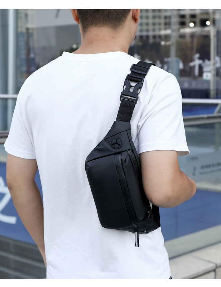 173g Weight Polyester Lining Material Men's Solid Color Oxford Cloth Zipper Fanny Pack