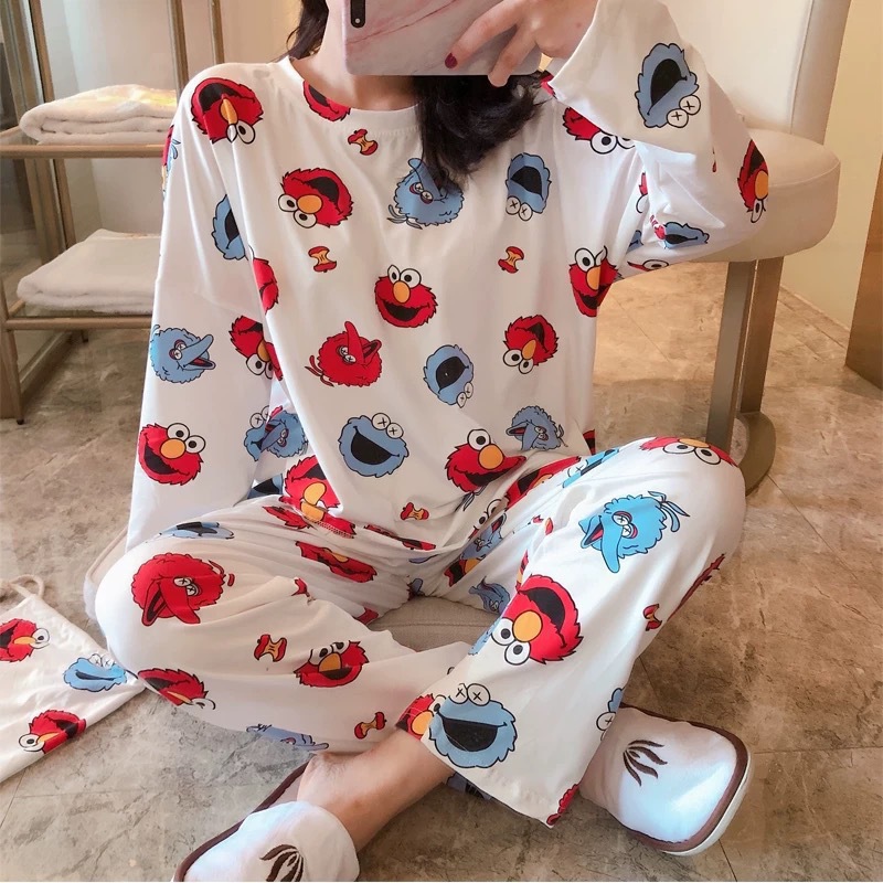 Pijamas de manga larga para mujer, primavera y verano, con diseño de gato de dibujos animados, novedad 2025, conjunto de ropa de estar en casa para otoño e invierno, estilo influencer de internet.