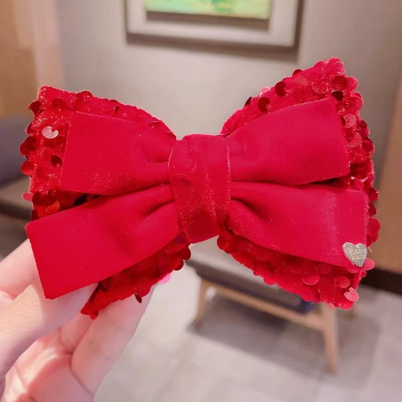 Bebé Año Nuevo de felicitación de Año Nuevo accesorios para el cabello nueva peluca horquilla niñas exquisitos accesorios para el cabello de Año Nuevo horquilla roja al por mayor