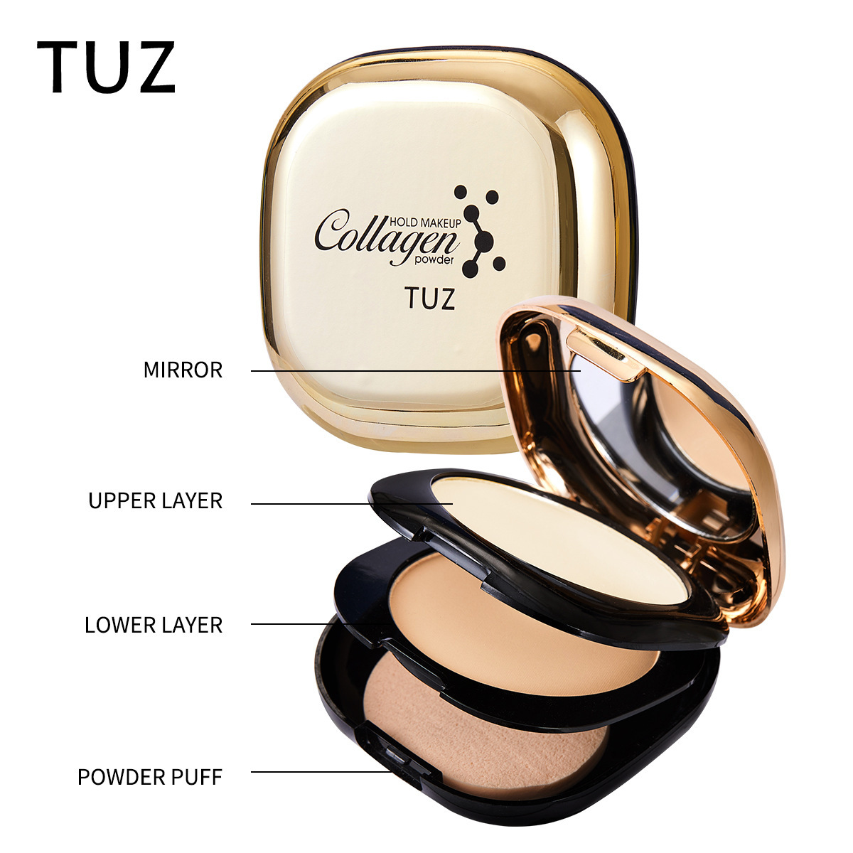 Tuz collagen double-layer powder matte Concealer Makeup Foundation professional beauty makeup cross-border facial makeup