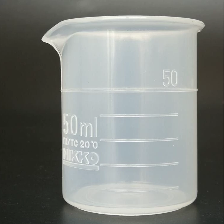 Японский измерительный стакан без ручек из полипропилена, стерилизация высокой температуры и высокого давления NIKKO со шкалой TC/DC
