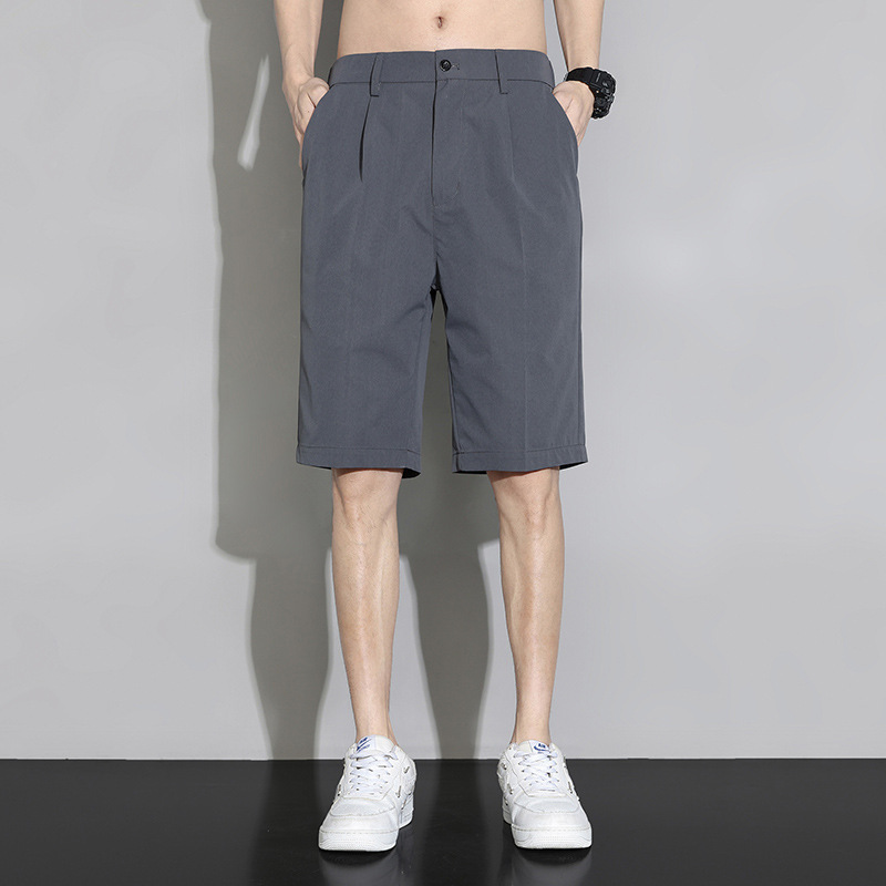Chorts de traje negro para hombres verano 2024 nuevos pantalones de negocios sueltos pantalones de traje casuales de verano