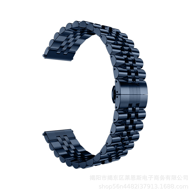 Adecuado para applewatch Apple Correa nuevo trabajo vaca anillo cinco cuentas de acero inoxidable metal Samsung Huawei