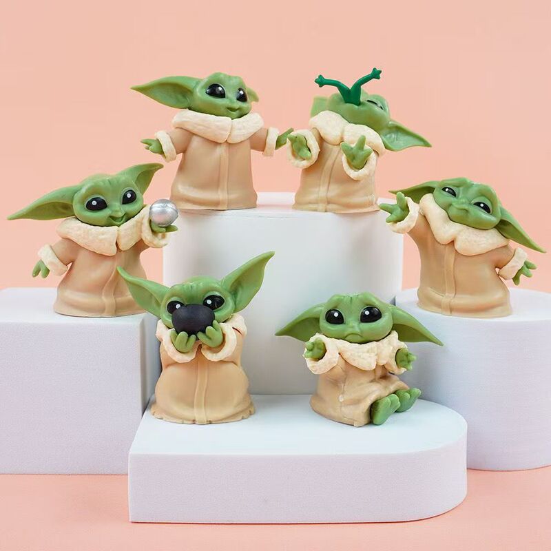 Cross-border New 6 Yoda Baby Hand-made Ornaments Star Wars Doll Car Ornaments Cartoon Hand-made Model