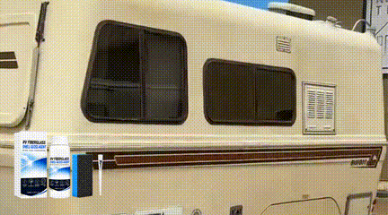 RV fiberglass exterior polish: RV body glass cleaner, polisher, brightener, and protective coating for maintenance