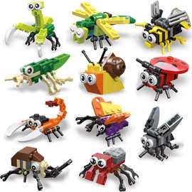 杰星59200兼容乐高昆虫创意小颗粒拼装早教益智玩具男孩积木礼物