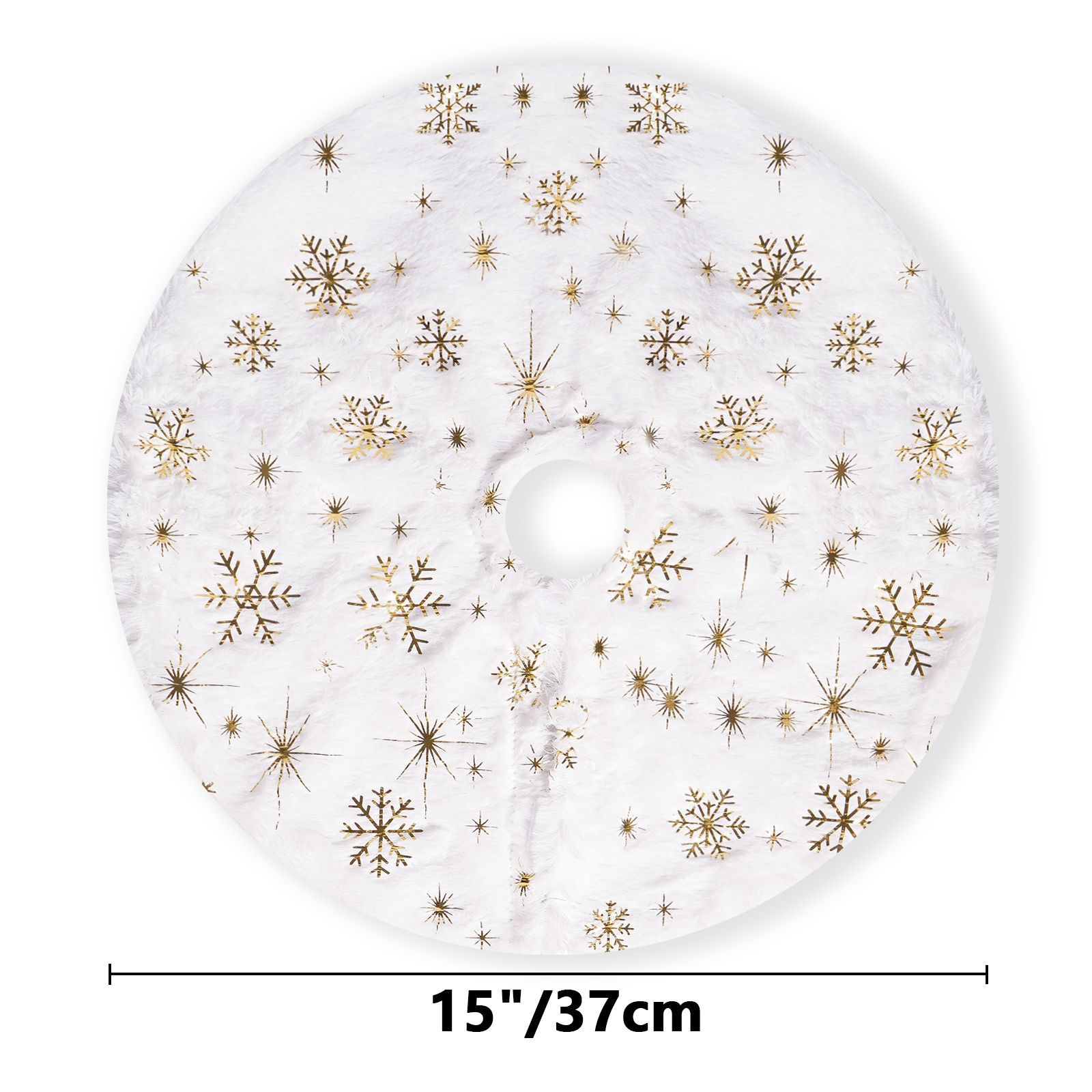 Navidad transfronteriza mini falda de árbol de Navidad decoración de escritorio delantal de árbol de Navidad copo de nieve de oro y plata falda de árbol de felpa