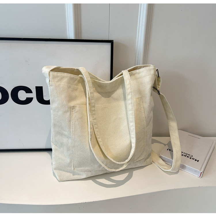 New Korean-style simple large-capacity handbag, casual corduroy single-shoulder bag, versatile travel light crossbody bag wholesale undefined