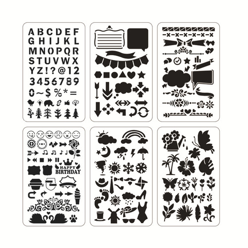 YUELU Cross-border Creative Children's Assistant Material Template Drawing Template Scratch Edge Ruler