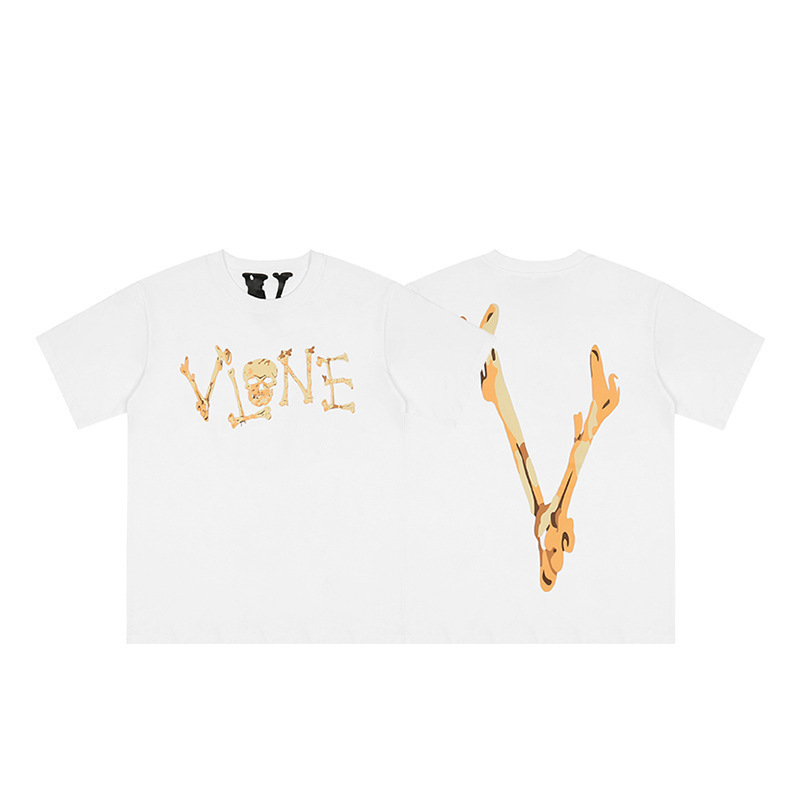 外単VLONE FOG潮牌大v字母Logo桜半袖スケッチ刺繍唇印落書きプリントtシャツ|undefined