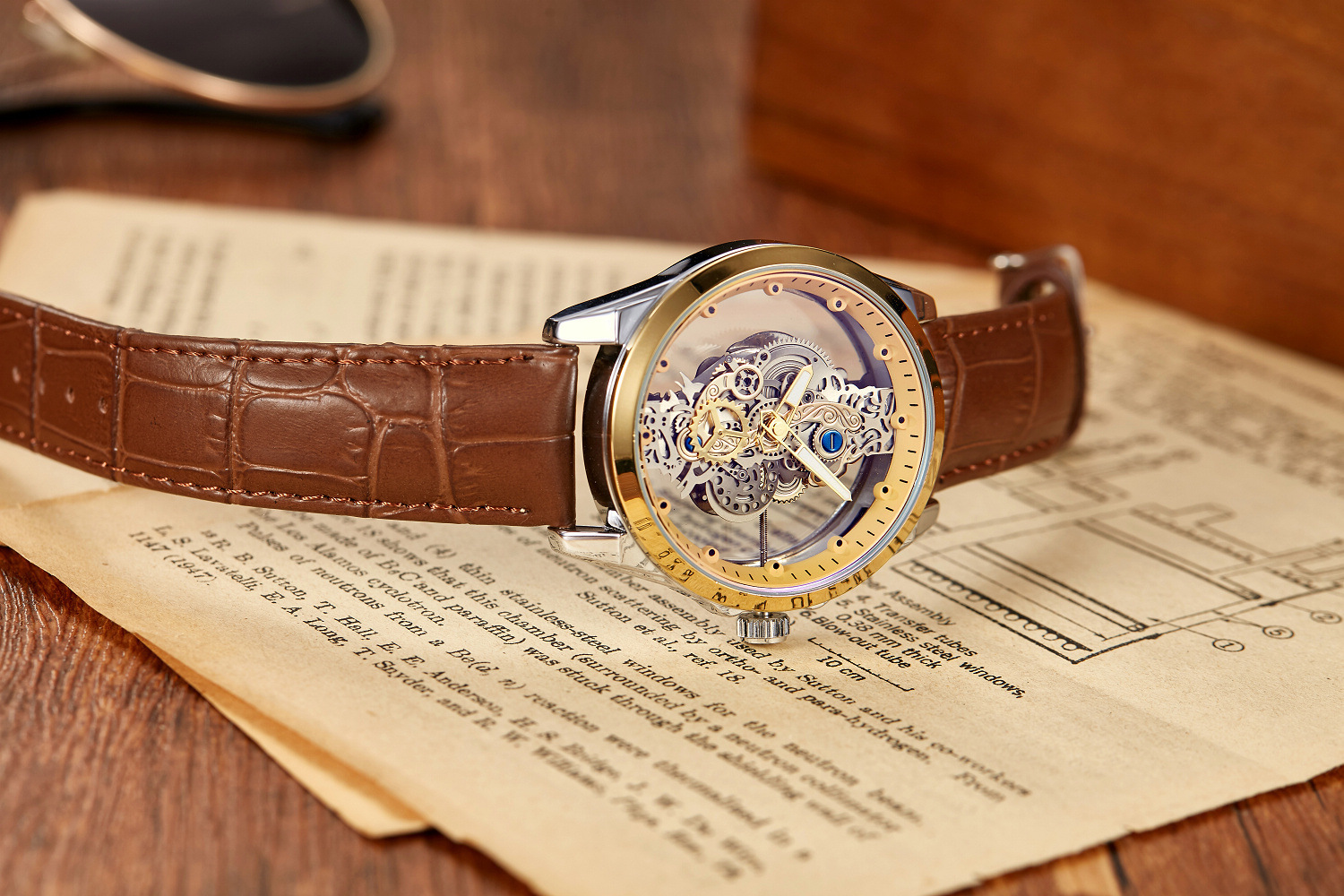 Automatic Mechanical Watch For Men Double Sided Skeleton Design_voghion.com