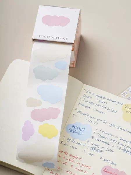 Xiaohongshu-Style Simple Colorful Stickers, Pull-Out Sticky Notes, Ins-Style Notepad for Students, Adhesive and Tearable