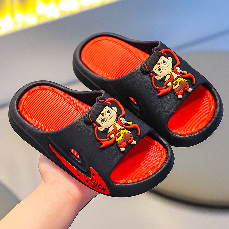 Nezha zapatillas infantiles de verano para niños baño interior antideslizante para niños zapatillas frías para el hogar