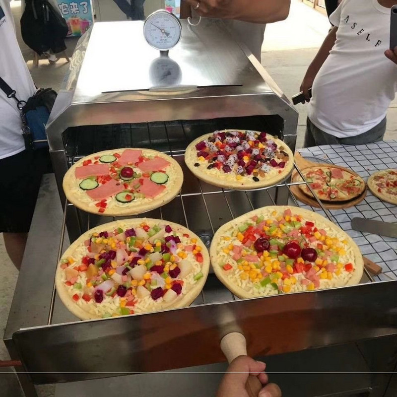 披萨机烤箱户外移动披萨炉燃气摆摊设备厂家免费教学