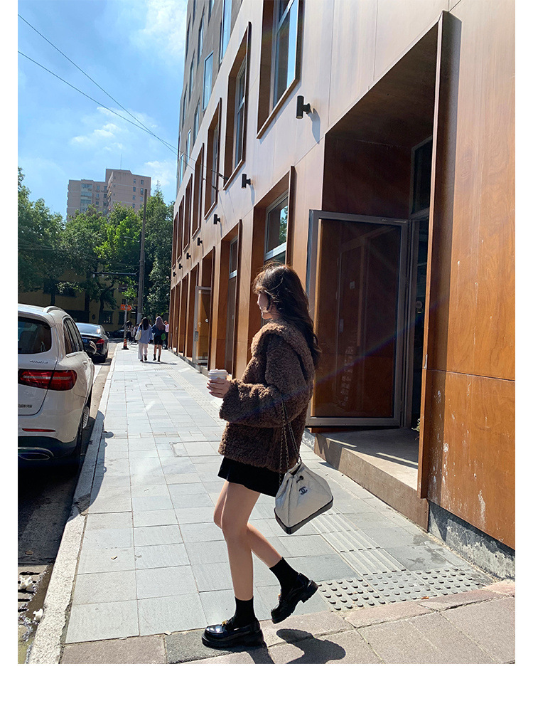 葡萄妈Studiolee英伦风小皮鞋女小金扣圆头一