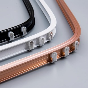 Simple Thickened Aluminum Alloy Silent Pulley Curved Track Bay Window Balcony L-Shaped U-Shaped Window Curved Top-Mounted Side-Mounted Track