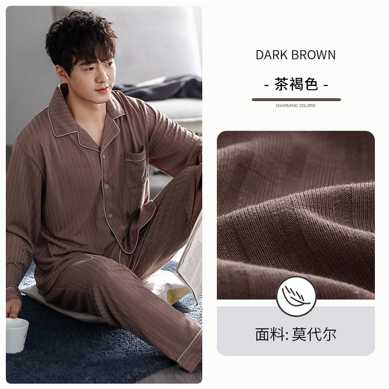 Pijamas hombres primavera y otoño 100% algodón de manga larga homewear verano Delgado aire acondicionado ropa suelta más traje de tamaño