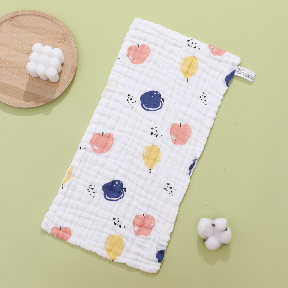 Six-layer Square High-density Cotton Baby Face Cartoon Gauze Drool Towel Printed Small Handkerchief_voghion.com