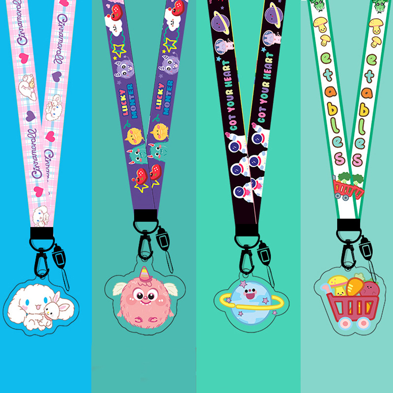 太空人手机绳胸卡套挂脖绳宇航员宽版不勒脖卡通长绳可拆卸外贸