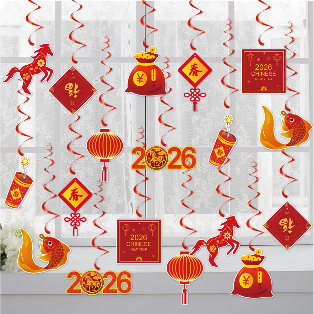 2024 Año del Dragón Año Nuevo decoración del partido adornos en espiral Festival de Primavera Nochevieja decoración del partido suministros etiqueta en espiral