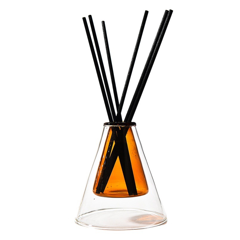 Nordic ins colorido florero de vidrio de aromaterapia a rayas planta hidropónica salón de escritorio decoración de botellas de aromaterapia sin fuego