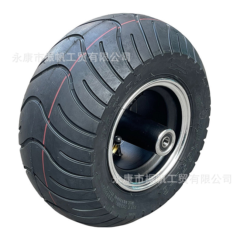 Electric Harley Scooter 13inch Widened Vacuum Tire 6inch Front Disc Brake Aluminum Wheel Hub 13X6.50-6 Road Tire