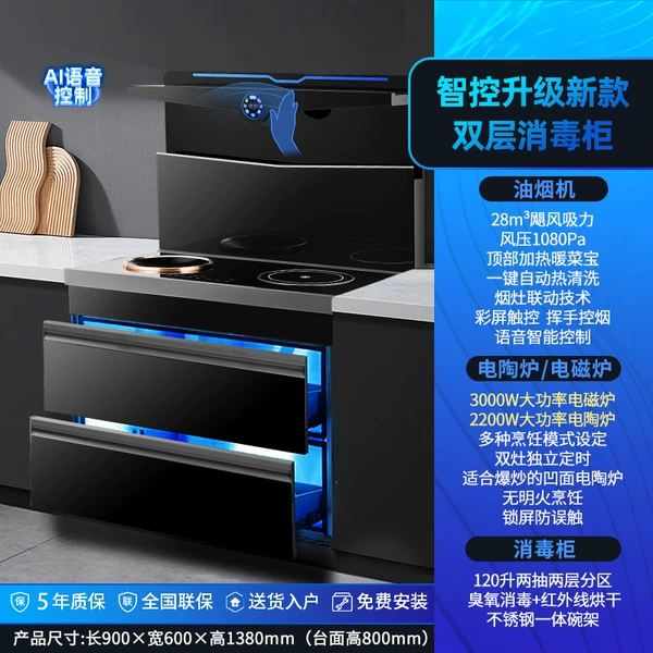 Pure electric induction cooker + electric ceramic stove (disinfection cabinet)