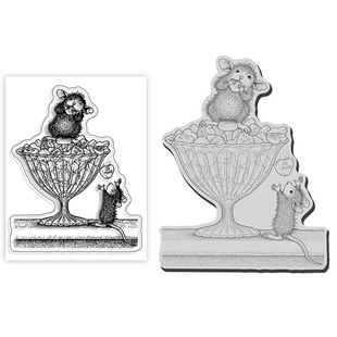 Cross-Border Handmade Paper Art Transparent Seal Handbook Decoration Mouse Eating Pattern Silicone Seal Rubber Stamp Wholesale