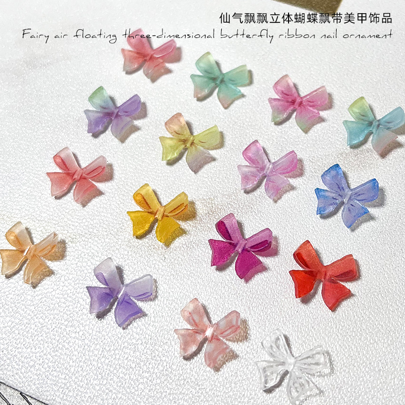 Japanese three dimensional accessory for manicure with bow