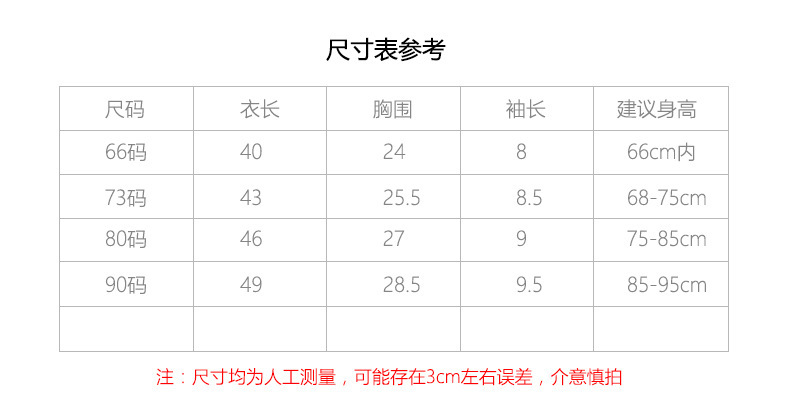 小牛哈衣尺寸表