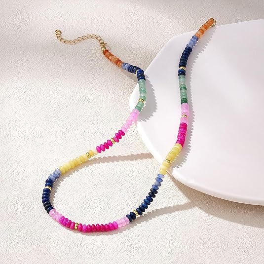 15g Weight Lobster Trigger Clasp Closure Clasp Closure Type Necklace Classification Beaded Chain Chain Type 1 Piece Quantity Daily, Street Occasion natural stone Material Geometric Pattern Women's Gender Simple Style Style Simple Style Geometric Natural Stone Beaded Chain Necklace 5