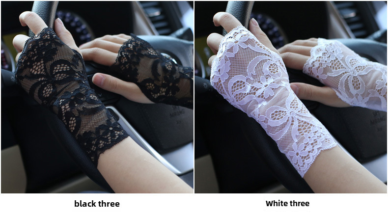 Fabrik direkt sonnencreme spitze handschuhe halb finger frauen sommer dünne fahren finger narbe tattoo halbe dekoration großhandel_voghion.com