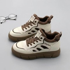 厚底高幫老爹鞋女2023年秋冬百搭韓版加絨棉鞋顯腳小運動休閒板鞋