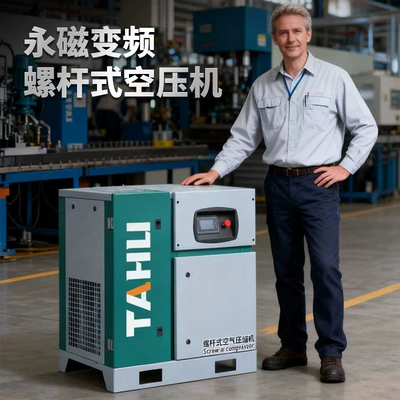 Tahu Low-Noise Screw-Type Air Compressor Permanent Magnet Variable Frequency Air Compressor Screw-Type Air Pump Source Factory