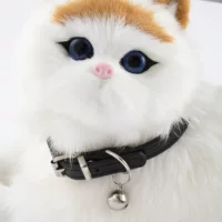 Ошейник для собак и кошек, подвесной колокольчик, кожаный ошейник, милые аксессуары для кукол для домашних животных, регулируемые