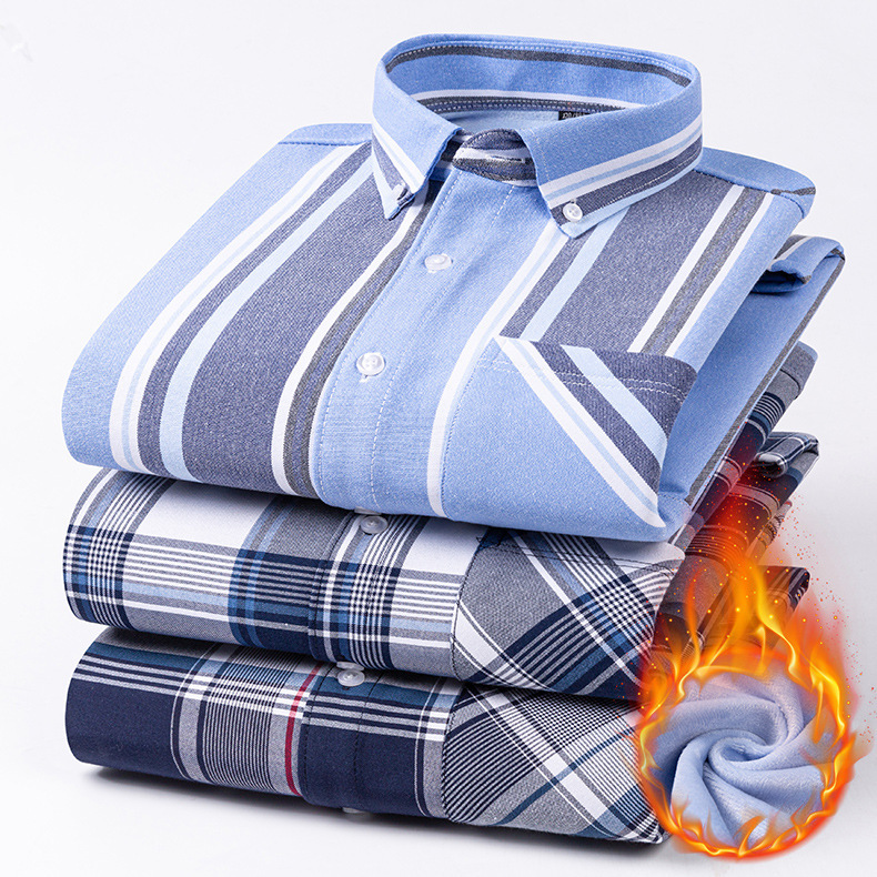Winter Warm Oxford Spinning Shirt Men's fleece-lined Thickened Cotton Clothes New Men's Casual Men's All-match Dad Shirt Winter Warm Oxford Spinning Shirt Men's fleece-lined Thickened Cotton Clothes New Men's Casual Men's All-match Dad Shirt