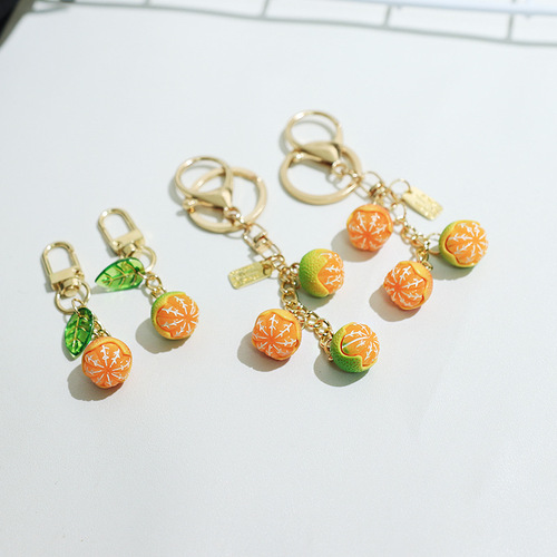 New Simple Orange Keychain, Realistic 3D Orange Ins Earphone Case Phone Case Accessory, Country Style