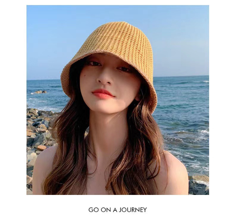 Nouveau bonnet de bassin à la mode, pliable et minimaliste, chapeau de seau d'eau, pare-soleil tricoté, petit bord, respirant et protection solaire, chapeau de pêcheur_voghion.com