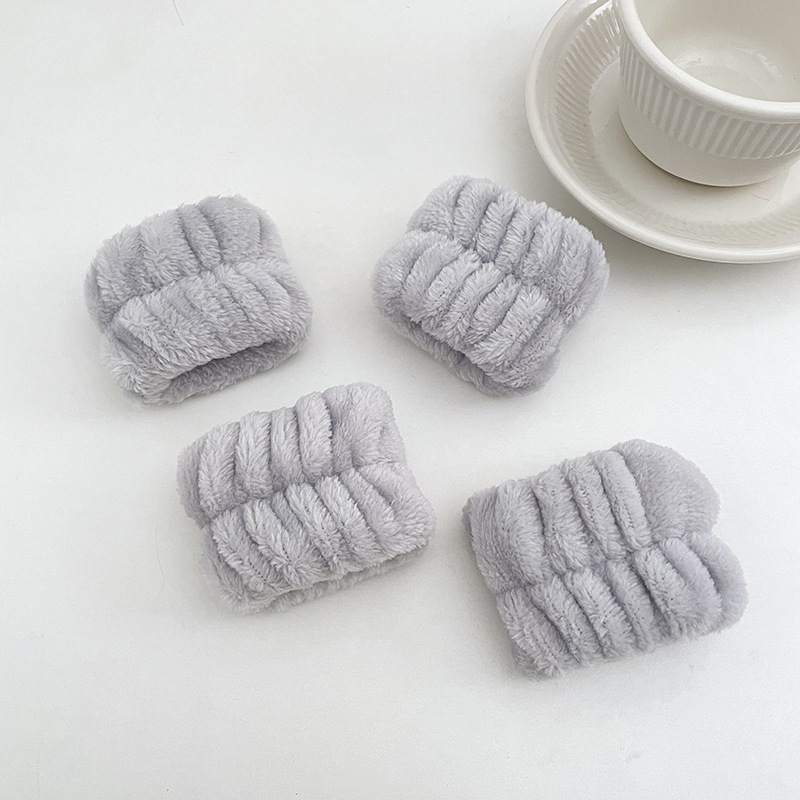 Mangas Arteque absorbente de agua a prueba de humedad Lavado facial femenino Pulsera Lavado Manga a prueba de salpicaduras Ejercicio Pulsera de limpieza de sudor Lazo para el cabello de felpa