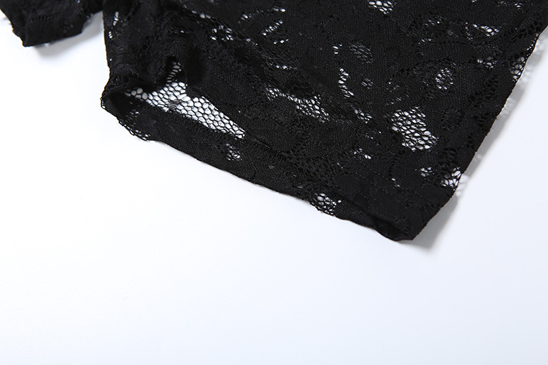 Women Spring Clothing Sexy See Through Lace Jacquard Tube Top Tight Jumpsuit