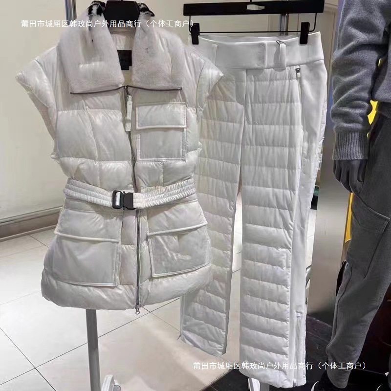 Winter Korean Golf Clothing Ladies Solid Color Thickened Warm down Cotton Pants Sports Casual Trousers