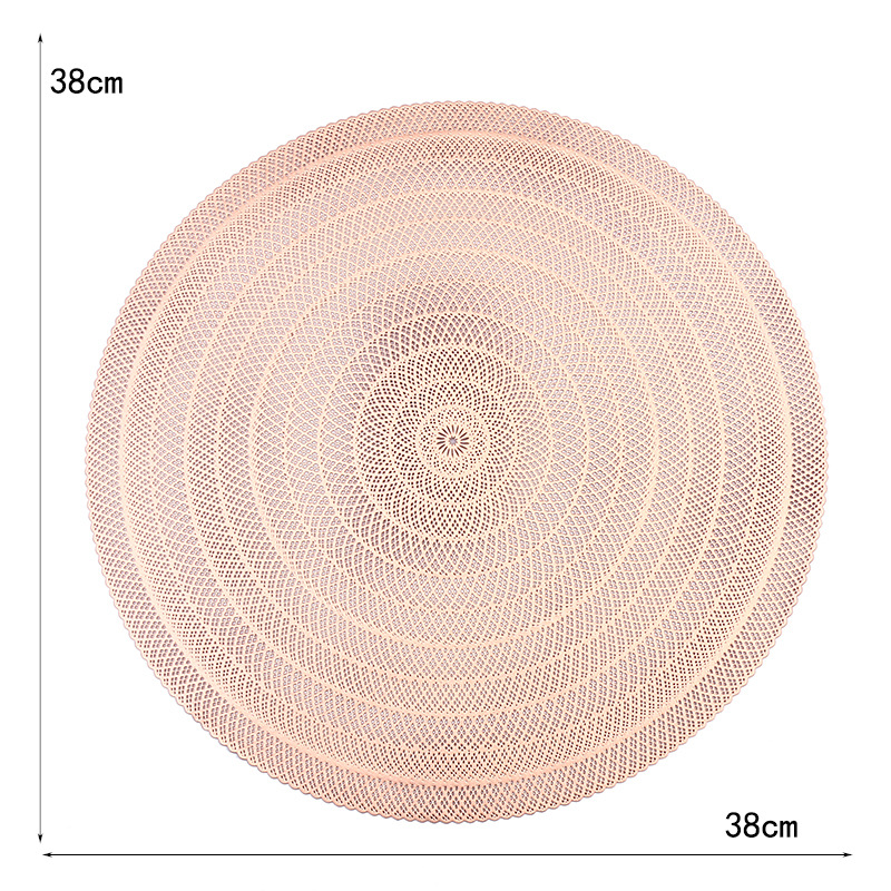 Transfronterizos románticos franceses almohadillas de comedor de PVC redondas creativas hueco simple almohadilla de aislamiento térmico almohadilla impermeable de restaurante
