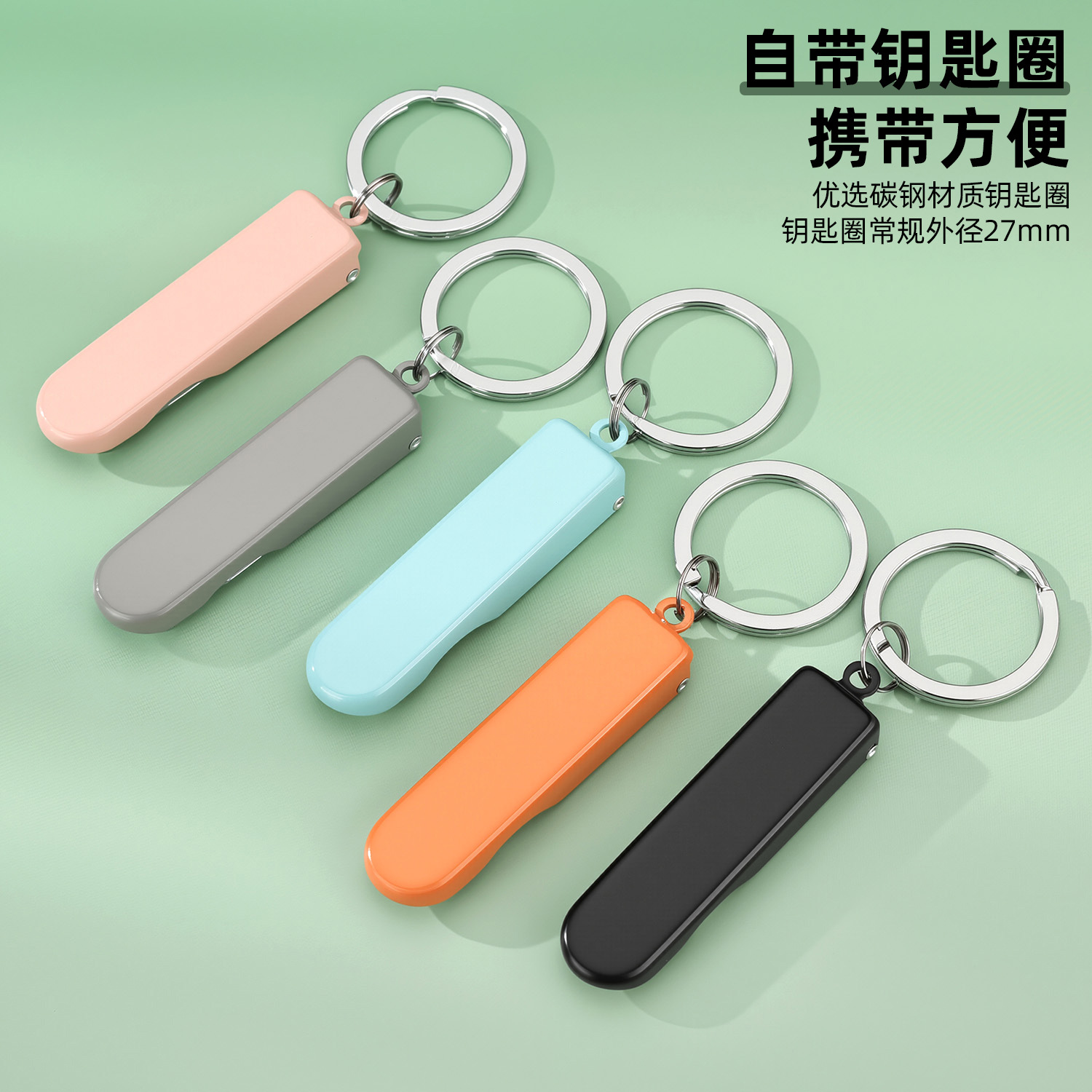 Wholesale In-Stock Nail Clippers Carbon Steel Folding Nail Clippers Manicure Tools Nail Clippers with Key Ring Silver Nail Clippers