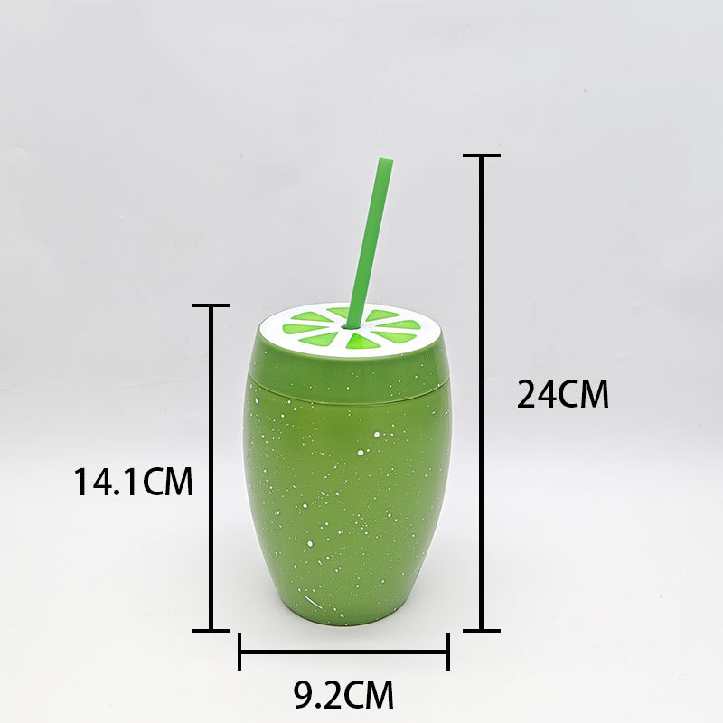 Taza de paja de la serie de frutas de verano gran cantidad de dibujo detallado soporte para diseñar taza de publicidad taza de promoción